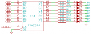 Schematic of the debug ports on the Z80 project.