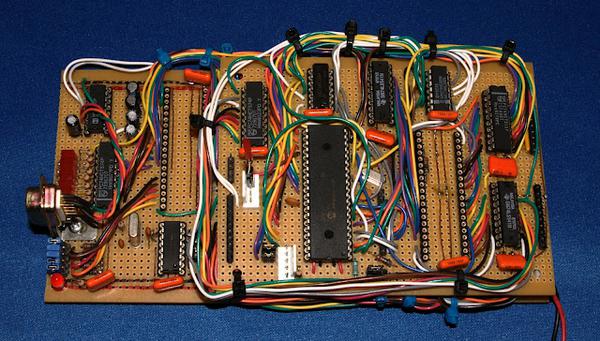 A stack of stripboard