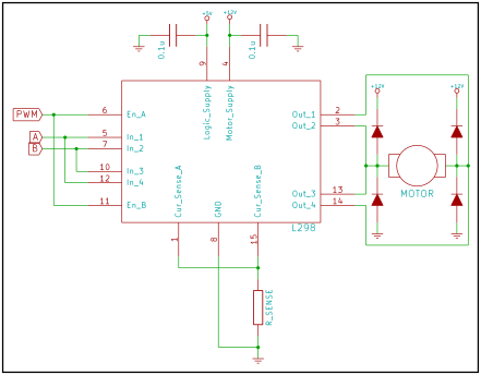 Paralleled L298 circuit for high current applications
