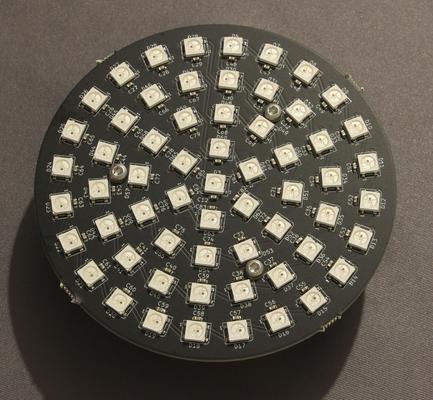 The boards broken out from the panel and bolted together, front view.