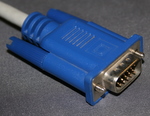 PC-99 coloured blue standard 15 pin high-density VGA plug.