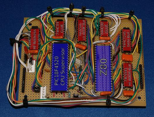 Labelled chips on a bit of stripboard